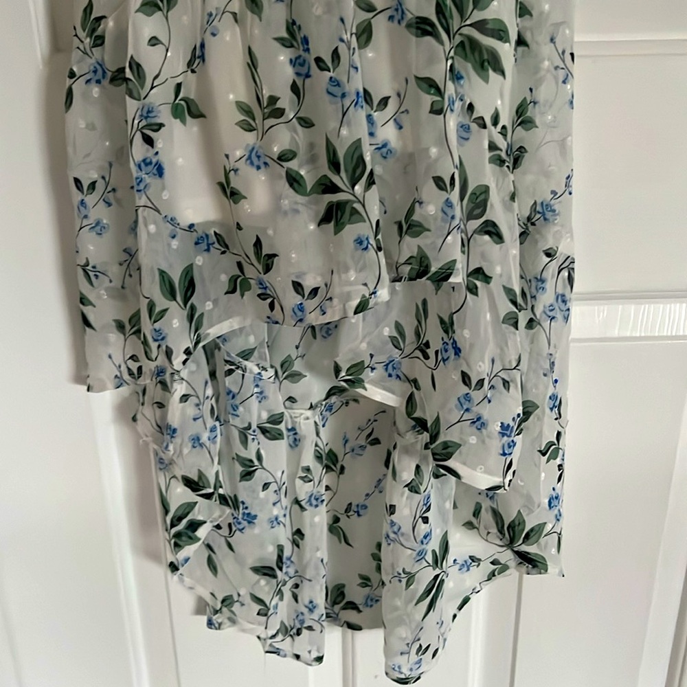 NY Collection Blue and Green Floral High Low Dress‎ - Picture 13 of 14
